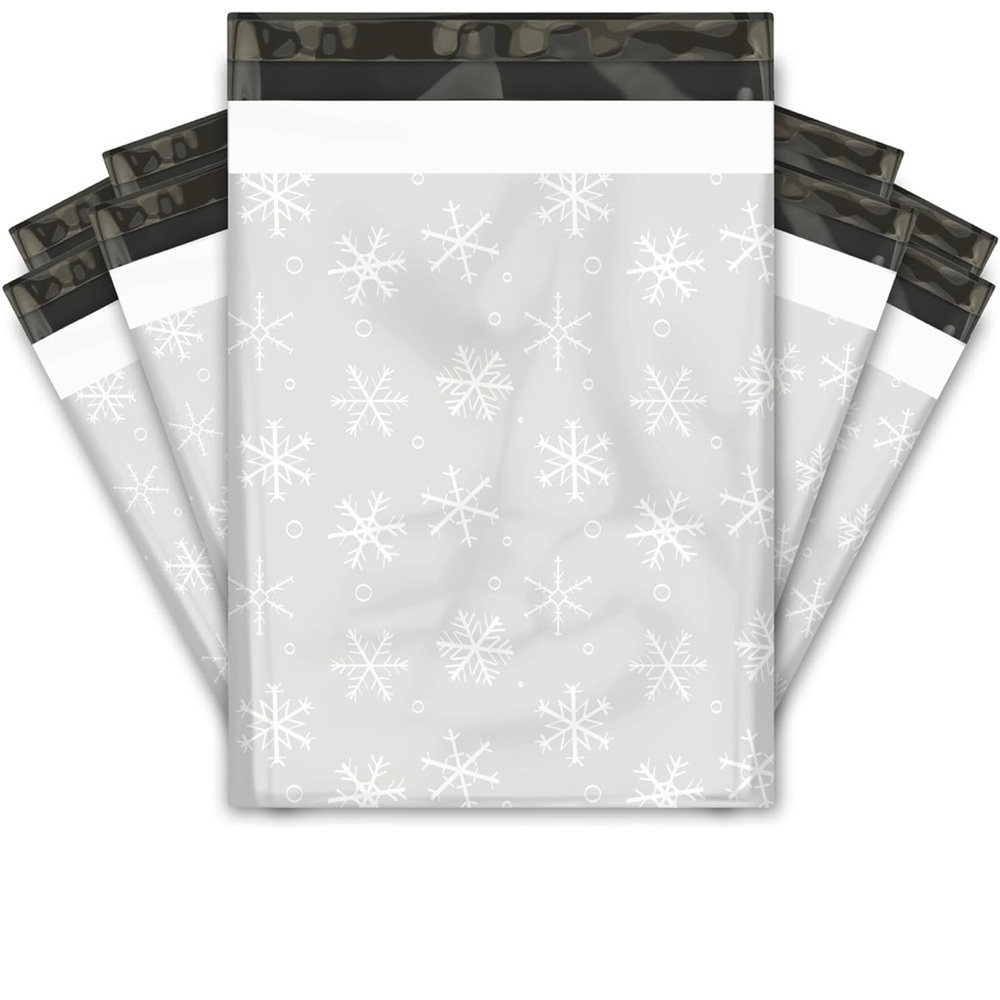 Snowflakes 20 poly mailer bags 10 x13 pack of 20